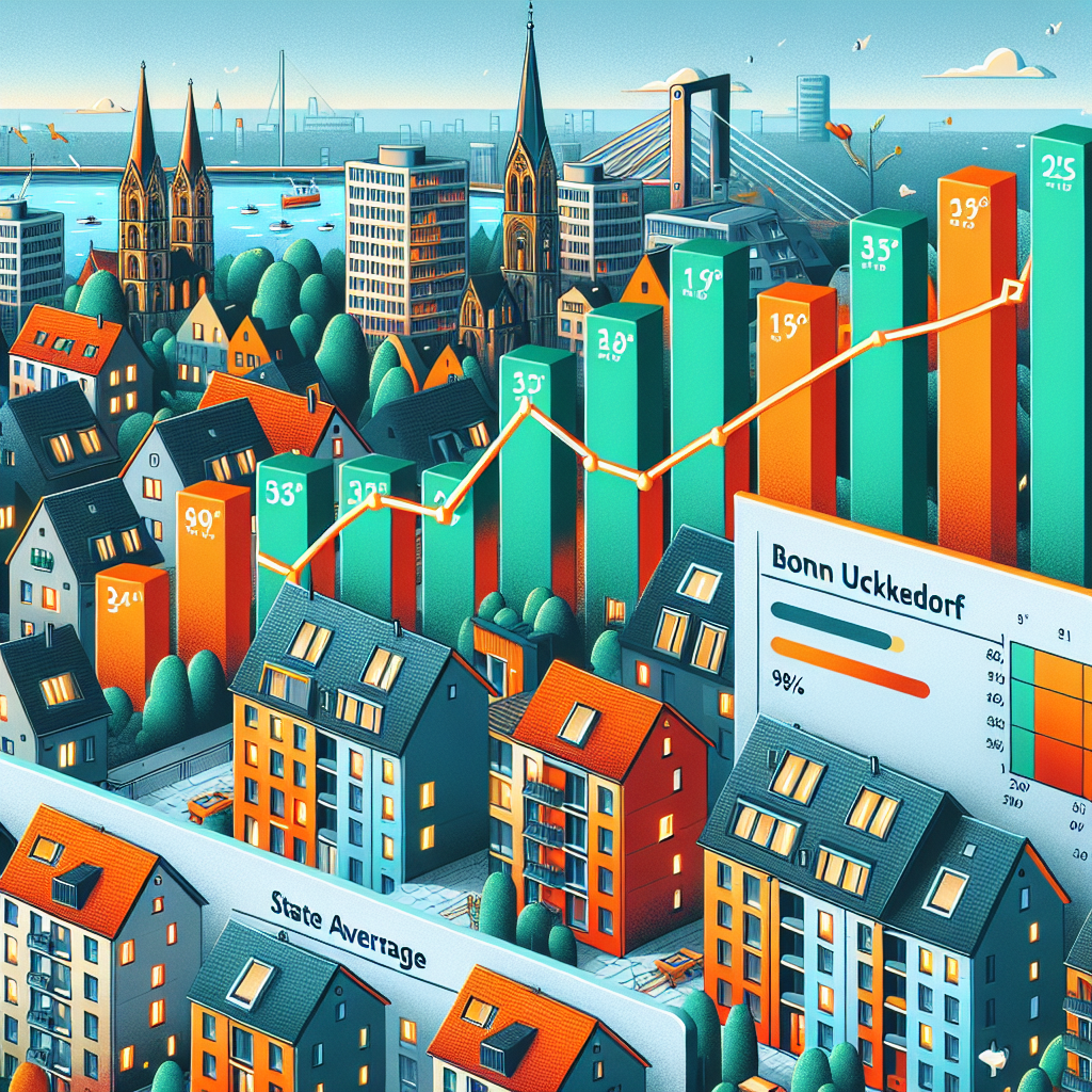 Mietspiegelentwicklung Bonn Ueckesdorf vs. Landesdurchschnitt